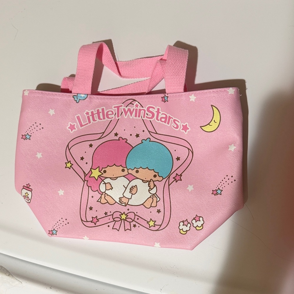 Sanrio Little Twin Stars Pink Tote with Lip Gloss, Combo - Picture 3 of 9